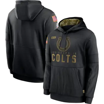 Men's Nike Indianapolis Colts Black 2020 Salute to Service Sideline Performance Pullover Hoodie -