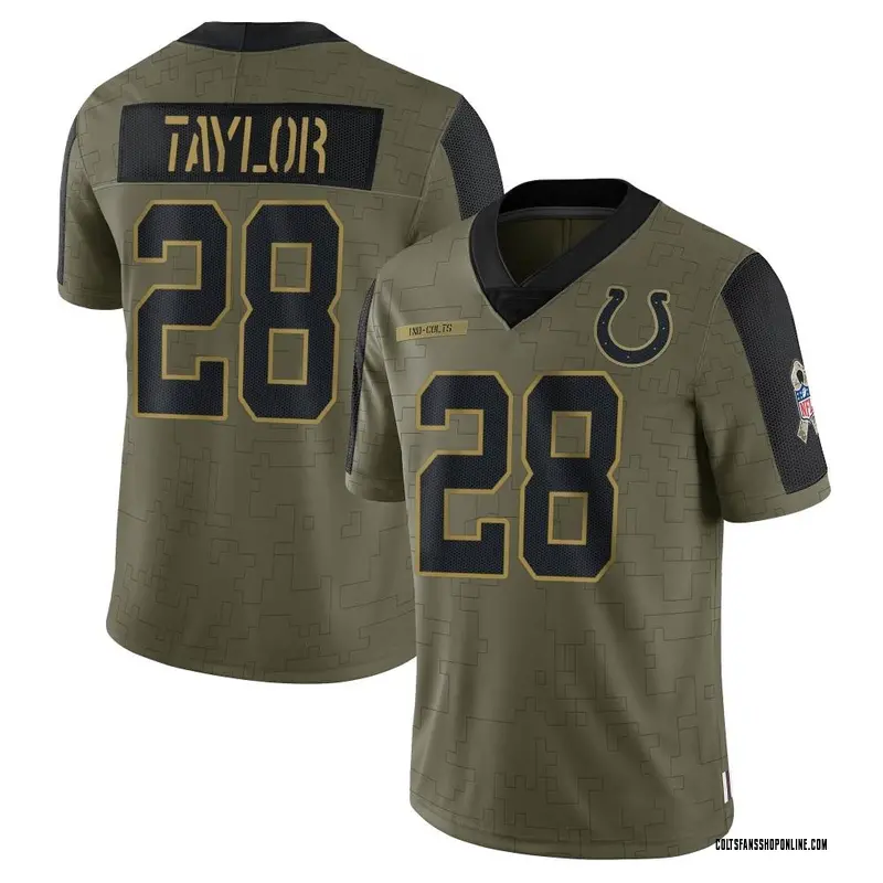 Men's Nike Indianapolis Colts Jonathan Taylor Olive 2021 Salute To