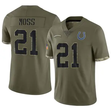 Men's Nike Indianapolis Colts Zack Moss Olive 2022 Salute To Service Jersey - Limited