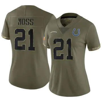 Women's Nike Indianapolis Colts Zack Moss Olive 2022 Salute To Service Jersey - Limited